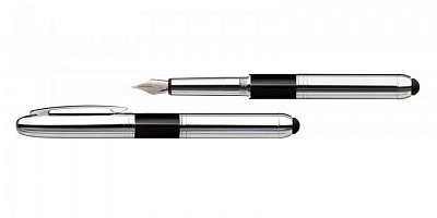 Ручка со штампом Promesa Stamp&touch — серебристая перьевая производства Heri