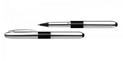 Ручка со штампом Promesa Stamp&touch — серебристая шариковая производства Heri